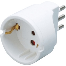 ADAPTADOR DE CORRIENTE FICHA DE 3 EN LINEA MACHO A  SCHUKO HEMBRA