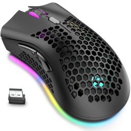 MOUSE INALAMBRICO GAMER RGB 6 BOTONES ULTRA LIVIANO RECARGABLE USB WIRELESS GAMING A3