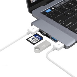 HUB USB TIPO C 3 PUERTOS USB 3.0 3.1 + LECTOR DE TARJETAS DE MEMORA SD Y MICRO-SD USB-C TYPE C