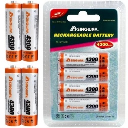 PILAS RECARGABLES AA PACK X4 4300 MAH SINGWAY NI-MH