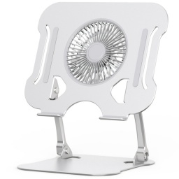 SOPORTE BANDEJA FAN COOLER DE ALUMINIO NOTEBOOK TABLETAS LUZ LED REGULABLE INCLINACION ALTURA 15