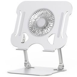 SOPORTE BANDEJA FAN COOLER DE ALUMINIO NOTEBOOK TABLETAS LUZ LED REGULABLE INCLINACION ALTURA 15"