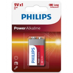 BATERIA PILA ALCALINA PHILIPS 9V POWER ALKALINE LONG PILA 6LR61