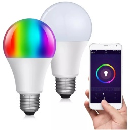 LAMPARA LED RGB 9W WI-FI GOOGLE Y AMAZON ALEXA LUZ SMART LIFE BLANCA O COLORES E27 WIFI SMARTLIFE