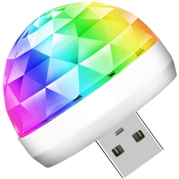 BOLA LUZ LED AUDIORITMICA DE COLORES USB AUTO COMPUTADORA FIESTA DISCO RGB