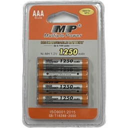 PILAS RECARGABLES AAA 1.2V PACK X4 1250 MAH REALES MP MULTIPLE POWER NI-MH