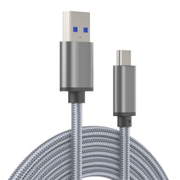 CABLE ACORDONADO USB C 60W TIPO C USB-C USBC MACHO A TIPO A MACHO DE 1 METRO CARGA DATOS