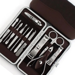 SET PARA MANICURA Y PEDICURA CON ESTUCHE JUEGO DE 12 PIEZAS COMPLETO