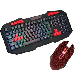 COMBO TECLADO Y MOUSE GAMER LUCES LED RGB CABLEADO USB EN ESPAOL XTRIKE ME MK-503