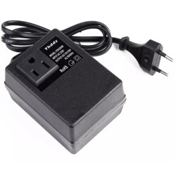 TRANSFORMADOR DE CORRIENTE DE 110-220V 100W 2 PATAS REDONDAS A 2 CHATAS CON CABLE