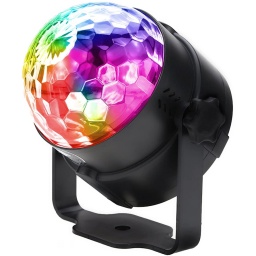 MEDIA BOLA LUCES GIRATORIA LUZ LED RGB COLORES PARA FIESTAS DISCOTECA