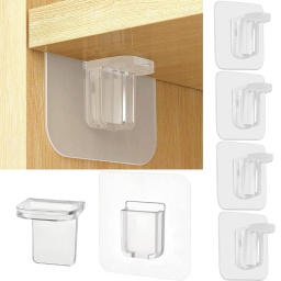 SOPORTE PARA ESTANTES ADHESIVO DE PLASTICO KIT DE 4 PIEZAS TACOS PORTA