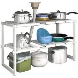 ESTANTE ORGANIZADOR BAJO FREGADERO COCINA SOBRE MESADA 2 NIVELES REGULABLE AJUSTABLE