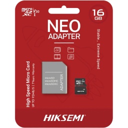 MEMORIA MICROSD 16GB CON ADAPTADOR HIKSEMI MICRO-SD CLASE 10 92 MBS R