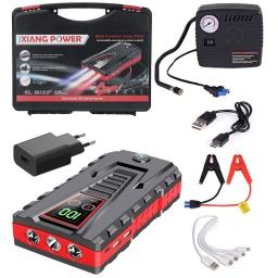 ARRANCADOR DE AUTO + INFLADOR + CARGADOR DE EMERGENCIA POWER BANK 98000MAH CELULAR LINTERNA