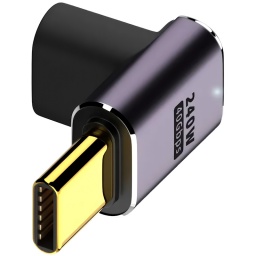 ADAPTADOR CUPLA USB-C ANGULO 90 GRADOS RECTO MACHO-HEMBRA USB C TIPO C DATOS Y VIDEO