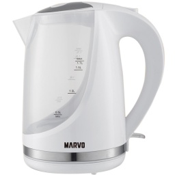 JARRA ELECTRICA MARVO HWH-072 COLOR BLANCO Y TRANSPARENTE 1.7 LITROS