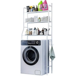 ORGANIZADOR LAVARROPA BAO INODORO METALICO CON ESTANTES TIPO RACK EN 3 NIVELES LAVADORA
