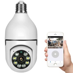 CAMARA WIFI TIPO LAMPARA BOMBITA E27 DE LUZ DOMO INALAMBRICO IP IOS ANDROID 2K HD GIRATORIA