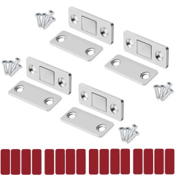 KIT PACK DE 4 CIERRES MAGNETICOS PARA PUERTAS TRABA CAJONES ARMARIOS ACERO INOX