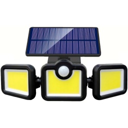 3 FOCOS DE LUZ LED CON ALIMENTACION SOLAR SENSOR DE MOVIMIENTO Y CONTROL REMOTO 3 CABEZALES