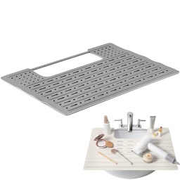 CUBIERTA PLEGABLE DE SILICON PARA BACHA DE BAO O FREGADERO PARA GENERAR MAS ESPACIO MAQUILLAJE