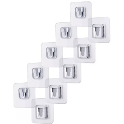 PACK X10 GANCHOS PARED CINTA DOBLE FAZ ADHESIVO RESISTE COLGAR CUADROS PARED Y SOPORTE OTRAS COSAS