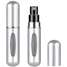 PACK X3 PORTA PERFUME ATOMIZADOR MINI RECARGABLE PLATEADO 5ML PERFUMADOR PARA CARTERA