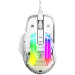 MOUSE GAMER TRANSPARENTE 7 BOTONES 7200 DPI LUZ LED COLORES RGB XTRIKE ME GM-319