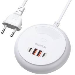 CARGADOR ZAPATILLA 4 PUERTOS USB 2 TIPO A Y 2 USB-C TIPO C PD 35W CELULARES Y TABLETAS LUZ LED