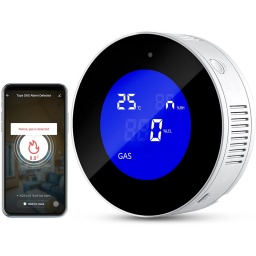 DETECTOR SENSOR DE GAS CON TERMOMETRO CON ALARMA Y APP TUYA SMARTLIFE