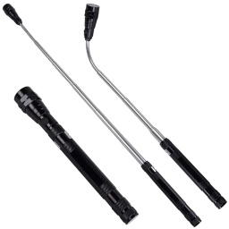 LINTERNA LUZ LED TELESCOPICA FLEXIBLE EXTENSIBLE EN METAL MAGNETICA IMANTADA A PILAS LR44