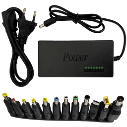 CARGADOR UNIVERSAL 120W COMPATIBLE PARA NOTEBOOK LAPTOP MULTIPLES 12 PUNTAS USB-C TIPO C