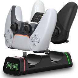 BASE CARGADOR DOBLE CONTROL JOYSTICK PLAYSTATION 5 PS5 XBOX ONE X NINTENDO SWITCH GOOGLE DOCK CARGA