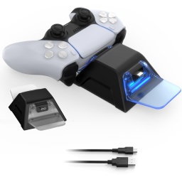 BASE O DOCK DE CARGA DOBLE PARA CONTROL JOYSTICK PLAYSTATION 5 PS5 CARGADOR