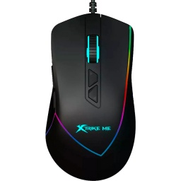 MOUSE GAMER 9 BOTONES 12800 DPI LUZ LED COLORES RGB XTRIKE ME GM-320