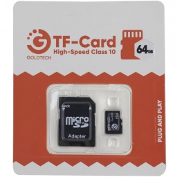MEMORIA MICROSD 64GB CON ADAPTADOR MICRO-SD CLASE 10 GOLDTECH