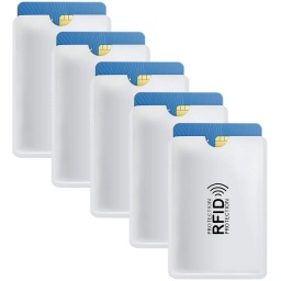 PACK X5 SOBRES PROTECTORES BLOQUEO ANTI ROBO TARJETA CREDITO DEBITO RFID SIN CONTACTO