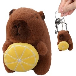 CAPIBARA PELUCHE 12CM COLGANTE LLAVERO PARA MOCHILA O LLAVES MODA FRUTAS
