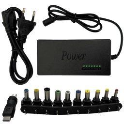CARGADOR UNIVERSAL 96W COMPATIBLE PARA NOTEBOOK LAPTOP MULTIPLES 11 PUNTAS USB-C TIPO C HP CEIBAL