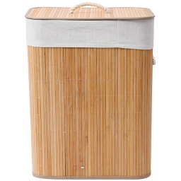 CESTO O CANASTO PARA ROPA SUCIA RECTANGULAR EN BAMBU CON TAPA
