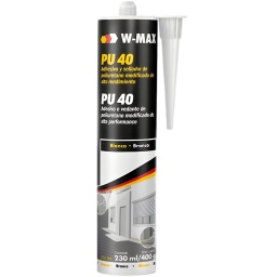 SELLADOR PU40 DE ALTA RESISTENCIA, POLIURETANO ADHESIVO PU 40 W-MAX 400G PARA CONSTRUCCION - BLANCO