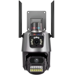 CAMARA WIFI DOBLE LENTE DOMO VISION NOCTURNA + CAMARA FIJA INALAMBRICA IP IOS ANDROID HD DRW123P EXT