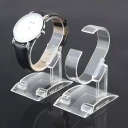 X2 SOPORTE EXHIBIDOR RELOJES CABALLERO DAMA DE PLASTICO TRANSPARENTE PACK 2 UNIDADES