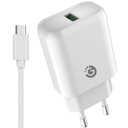 CARGADOR USB 2.1A DE PARED  + CABLE MICRO-USB CARGA RAPIDA VOOM GOLDTECH