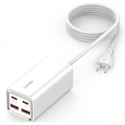 CARGADOR DE PARED PD 65W - 2 USB-C PD + 2 QC 4.0 CARGA RAPIDA QUICK CHARGER TIPO C NOTEBOOK MACBOOK
