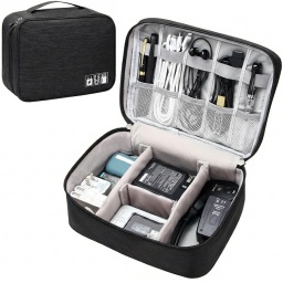 BOLSO ESTUCHE ORGANIZADOR PARA CABLES Y CARGADORES 24 X 18 X 10 CM PARA VIAJE RESISTENTE AL AGUA