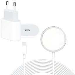 KIT COMBO CARGADOR 20W USB-C + INALAMBRICO MAGNETICO MAGSAFE 15W COMPATIBLE IPHONE 12 13 14 15 16 17