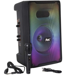 PARLANTE 8" BLUETOOTH USB SD FM CON LUCES LED RGB CON MICROFONO KARAOKE AEK S-10819