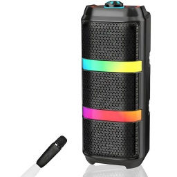 CAJA PARLANTE BLUETOOTH 4"X3 20W MICROFONO KARAOKE LUCES RGB USB MEMORIA SING-E ZQS4305XW